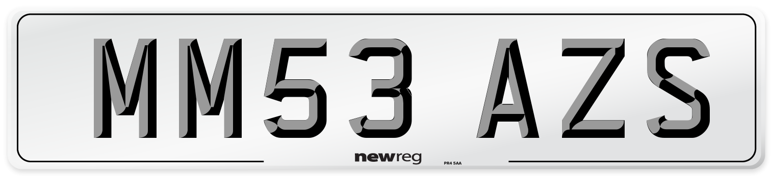 MM53 AZS Number Plate from New Reg